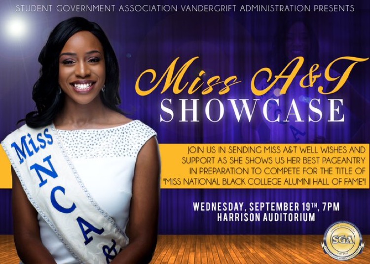 Flier for Miss A&T Showcase.