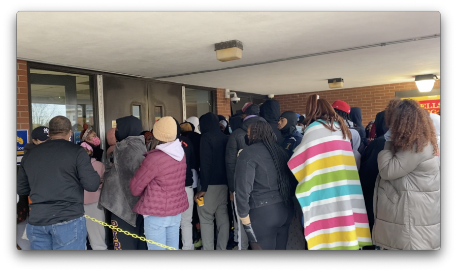 Students lined up as early as 5 a.m. for tickets to the rival game on Saturday