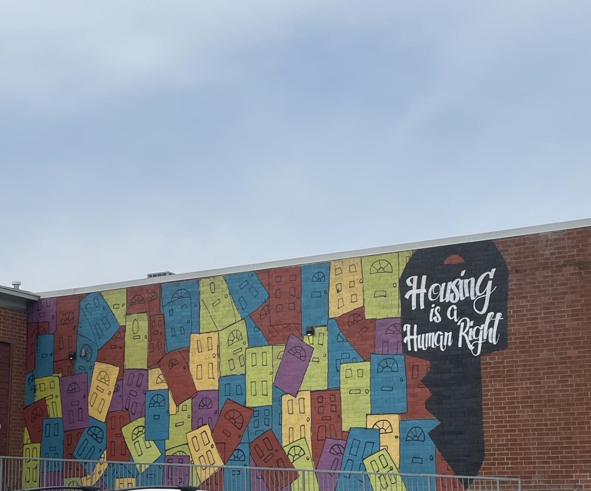 A mural painted outside of the Interactive Resource Center in Greensboro.