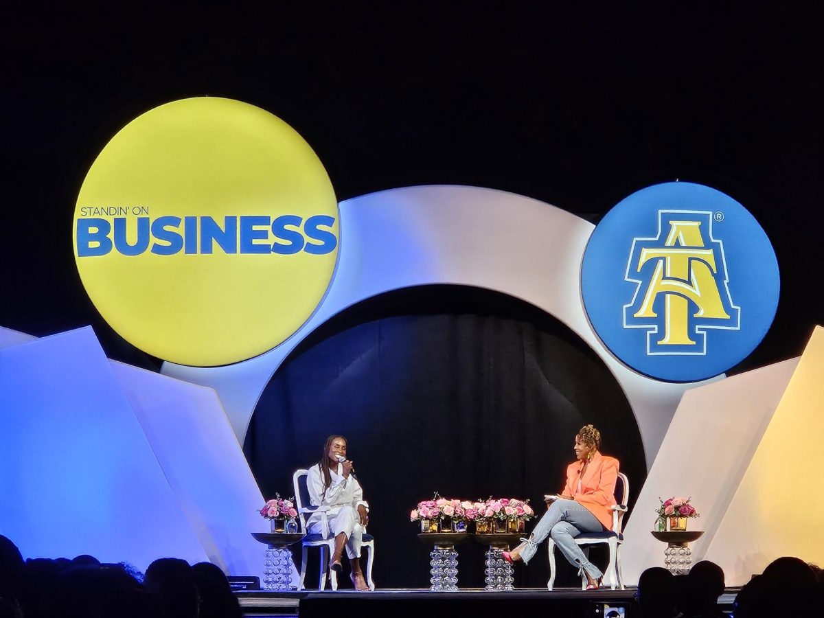 Issa Rae sits down with Toya Bynum to speak to students at N.C. A&T during the first Chacellor Spaker Series of the semester.
