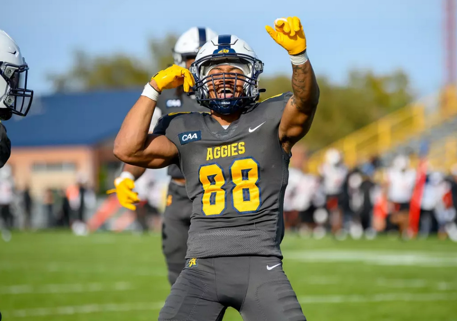 Kennedy dances in the end zone after tying a program record.