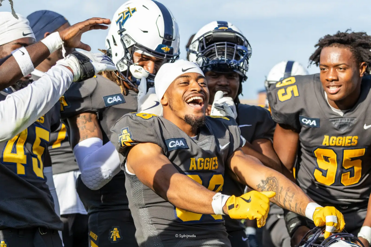 Redshirt Junior, Elijah Kennedy, celebrates win against the Campbell Camels.