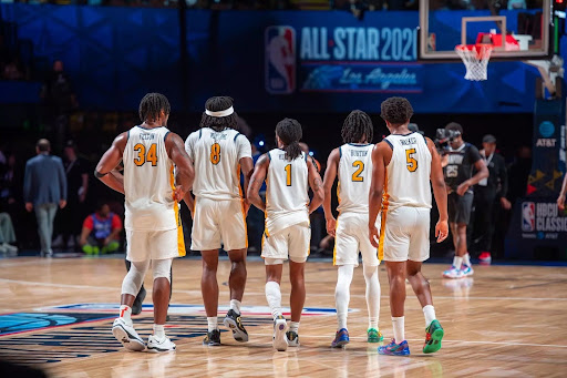 Pictured L to r: Will Felton, Zamoku Weluche-Ume, Trent Middleton, Jr., Mujahiid Burton, Lewis Walker.
